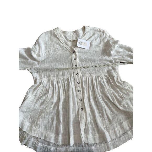 NEW Free People Miles Away Babydoll‎ Top in White sz S - Picture 10 of 12